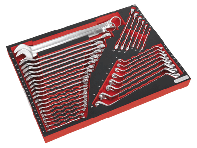 Sealey TBTP03 Tool Tray with Spanner Set 35pc
