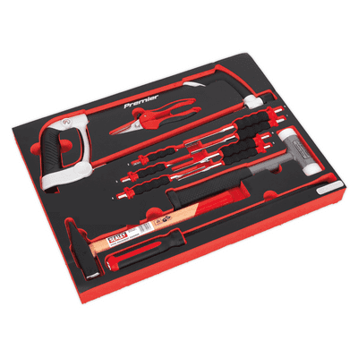 Sealey TBTP06EU Tool Tray with Hacksaw, Hammers & Punches 12pc