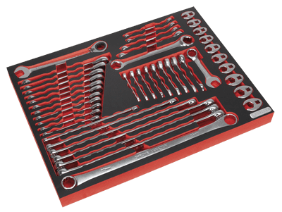 Sealey TBTP11 Tool Tray with Specialised Spanner Set 44pc