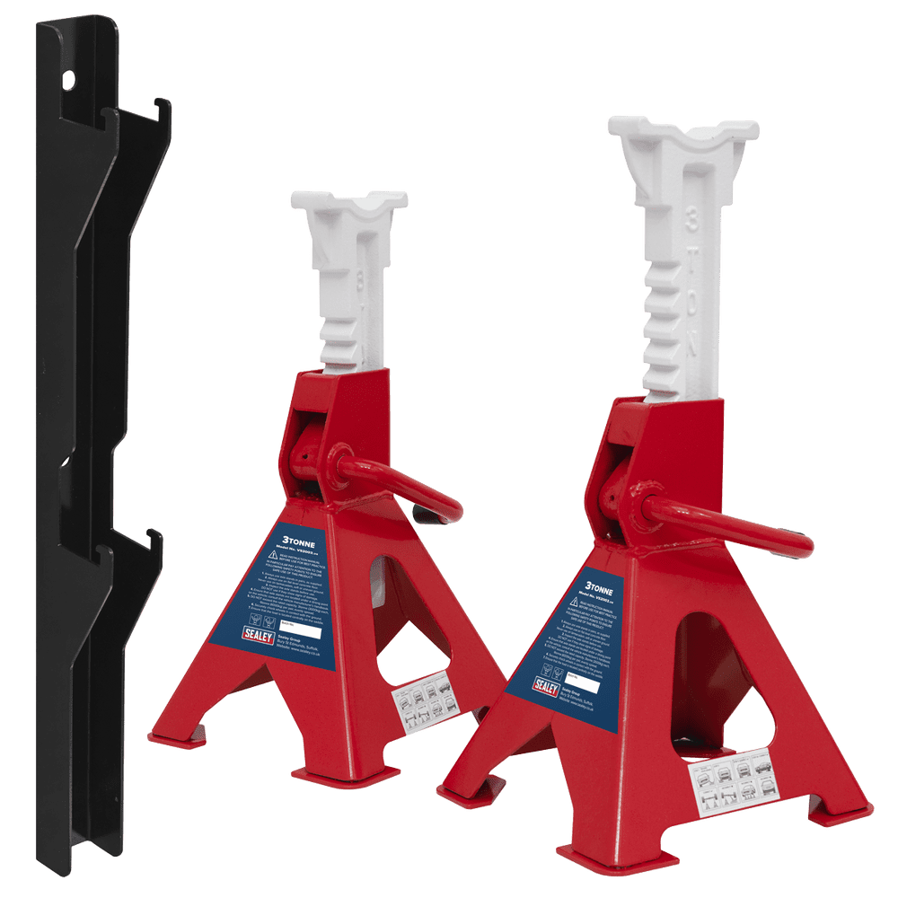Sealey VS2003COMBO Axle Stand & Axle Stand Storage Rack Combo 3 Tonne