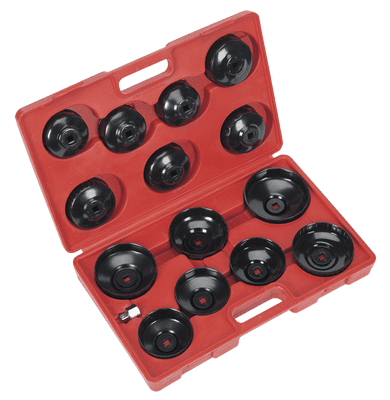 Sealey VS7003 Oil Filter Cap Wrench Set 15pc