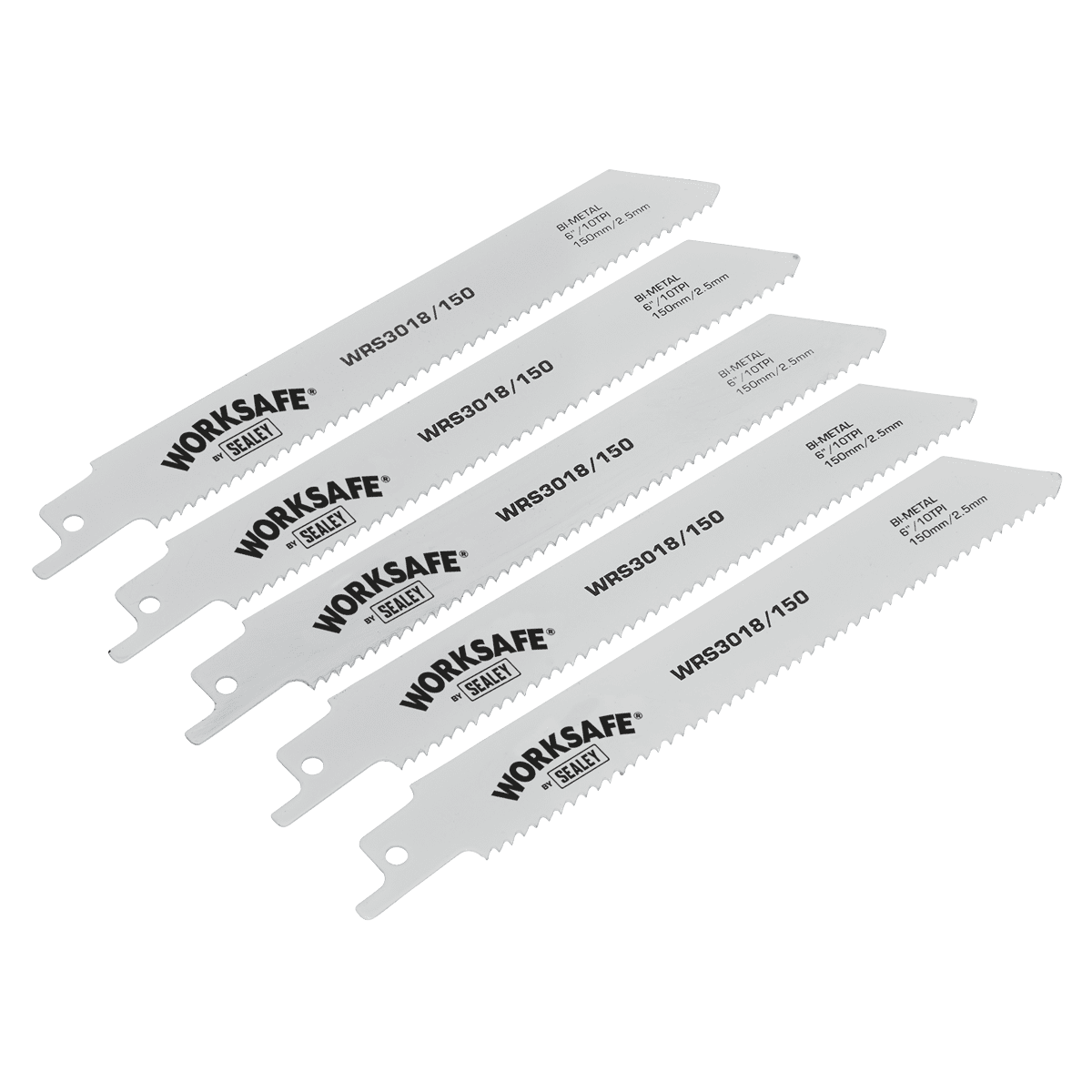Sealey WRS3018 150 Reciprocating Saw Blade 150mm 10tpi Pack of 5