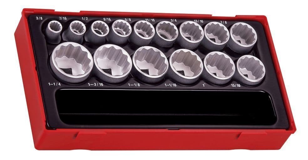 Teng TT1215AF 15 Piece 1/2" Drive Imperial Socket Set