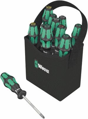 Wera 05004313001 11 Piece Kraftform 2go 300 Lasertip Screwdriver Set In Quiver