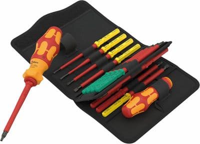 Wera 05006619001 17 Piece Imperial Kraftform Kompakt VDE Ratchet Screwdriver Set