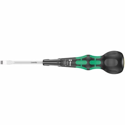 Wera 05007900001 1834 Kraftform Ball-Grip Slotted Screwdriver With Workshop Blade 1 x 6 x 100mm
