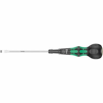 Wera 05007901001 1834 Kraftform Ball-Grip Slotted Screwdriver With Workshop Blade 1 x 6 x 150mm