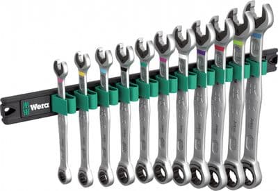 Wera 05020014001 11 Piece Metric Joker Combination Wrench Set With Magnetic Rail