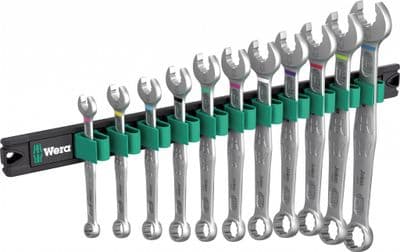 Wera 05020233001 11 Piece Metric Joker Ring Spanner Set With Magnetic Rail
