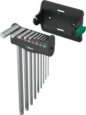 Wera 05022102001 9 Piece Metric Hex-Plus Chrome-Plated L Key Set