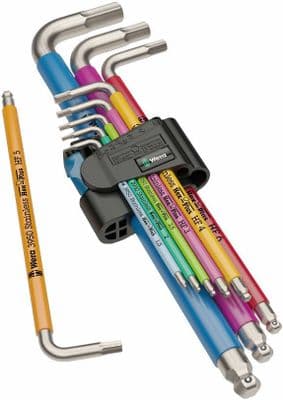 Wera 05022699001 3950/9 Hex-Plus Multicolour Stainless Steel Metric L-key Set 9 Piece