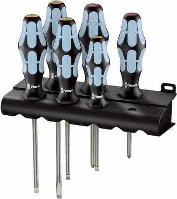Wera 05032060001 3334/6 6 Piece Kraftform Stainless Screwdriver Set SL/PH
