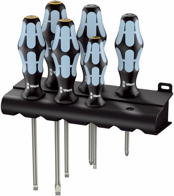 Wera 05032061001 3334/3355/6 6 Piece Kraftform Stainless Screwdriver Set SL/PZ