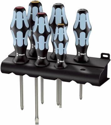 Wera 05032063001 3334/3350/3355/6 6 Piece Kraftform Stainless Screwdriver Set SL/PH/PZ