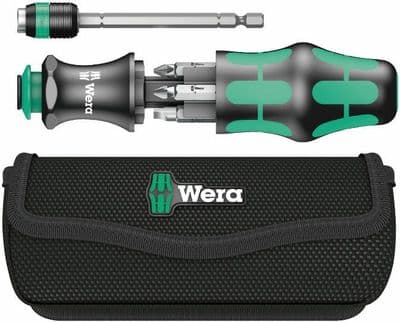 Wera 05051021001 7 Piece Kraftform Kompakt 20 Rapidadaptor Bit Holder With Bits