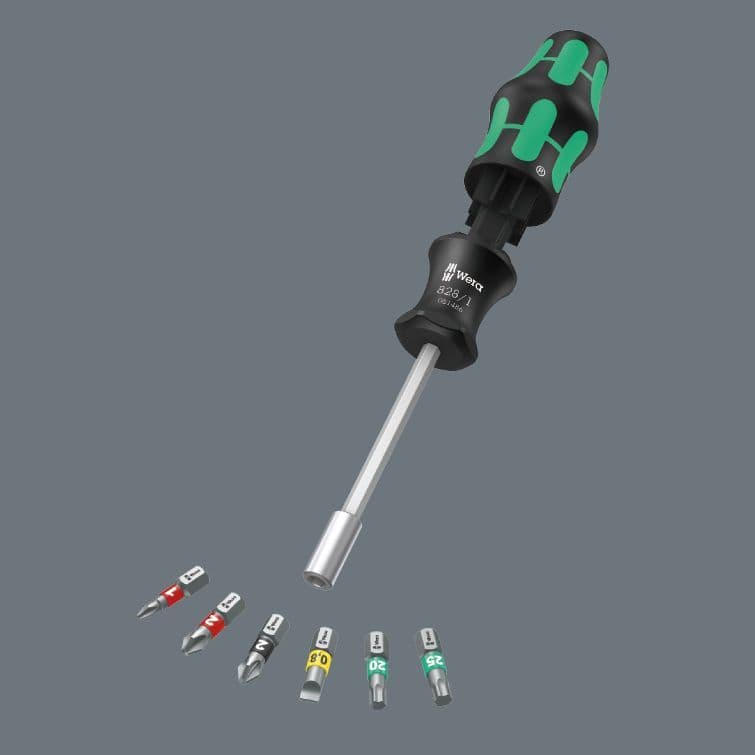 Wera 05051510001 Kraftform Kompakt 27 Bit-Holding Screwdriver Set 7 Piece