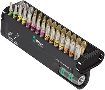 Wera 05057436001 Bit-Check 30 Wood 30 Piece Torx, PZ & PH
