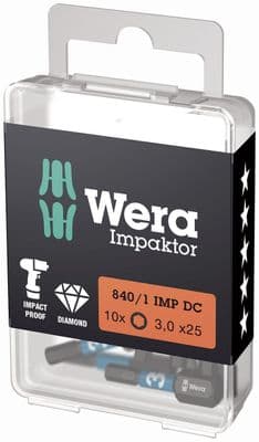 Wera 05057603001 Hex-Plus DIY Impaktor Bits 3 x 25mm 10 Piece