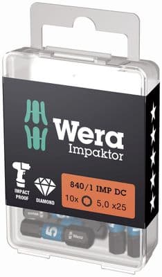 Wera 05057605001 Hex-Plus DIY Impaktor Bits 5 x 25mm 10 Piece