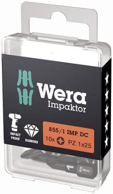 Wera 05057620001 DIY Impaktor Bits PZ1 x 25mm 10 Piece
