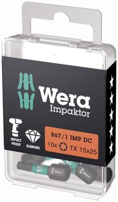 Wera 05057623001 TORX® DIY Impaktor Bits TX15 x 25mm 10 Piece