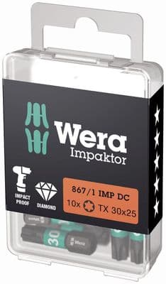 Wera 05057626001 TORX® DIY Impaktor Bits TX30 x 25mm 10 Piece