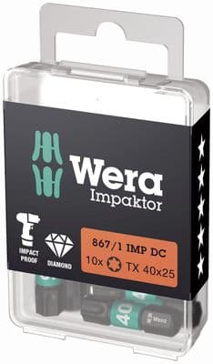 Wera 05057627001 TORX® DIY Impaktor Bits TX40 x 25mm 10 Piece