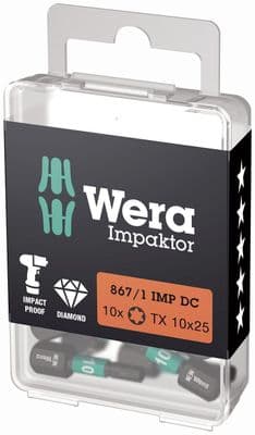 Wera 05057628001 TORX® DIY Impaktor Bits TX10 x 25mm 10 Piece