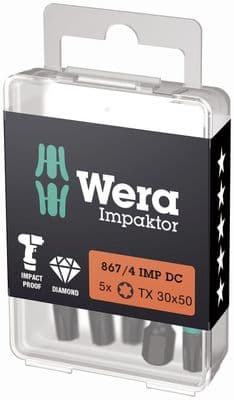 Wera 05057666001 TORX® DIY Impaktor Bits TX30 x 50mm 5 Piece