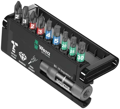 Wera 05057680001 Bit-Check 10 Impaktor 1, 10 Piece Set