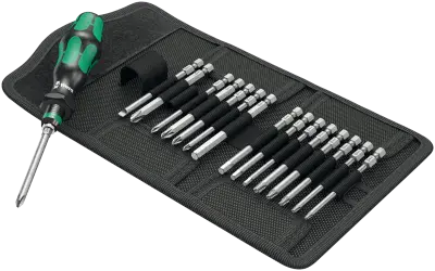 Wera 05059295001 17 Piece Kraftform Kompakt 60 Bit-Holding Screwdriver & Bit Set