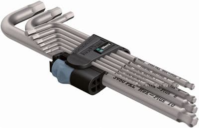 Wera 05073544001 9 Piece Stainless Steel Metric Ballend Hex Key Set 1.5-10mm