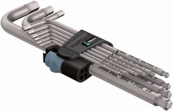 Wera 05073544001 9 Piece Stainless Steel Metric Ballend Hex Key Set 1.5-10mm