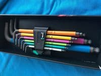 Wera 05073593001 Hex Allen Key Set Bright Coloured 9 Piece 1.5mm-10mm + Holder