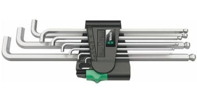 Wera 05073594001 950/9 Hex-Plus 9 Piece Metric Chrome-plated L-key Set