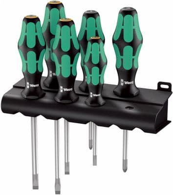 Wera 05105656001 6 Piece 334/355/6 Rack Screwdriver Set Kraftform + Lasertip & Rack