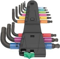Wera 05133164001 950/9 Hex-Plus Multicolour 2 L-key Set, Metric, BlackLaser, 9 Piece