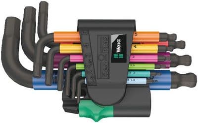 Wera 05133164001 950/9 Hex-Plus Multicolour 2 L-key Set, Metric, BlackLaser, 9 Piece