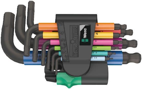 Wera 05133164001 950/9 Hex-Plus Multicolour 2 L-key Set, Metric, BlackLaser, 9 Piece