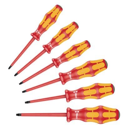 Wera 05133356001 167I/6 6 Piece Kraftform Plus VDE Screwdriver Set