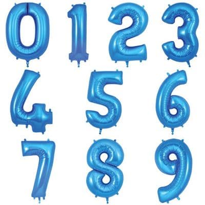 Blue Number Balloons - 34 Inches