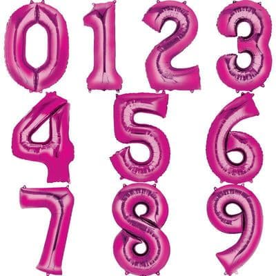 Pink Number Balloons - 34 Inches