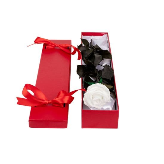 One Year Rose XL Rose Personalised - Infinity Rose In Red Box - All Colours