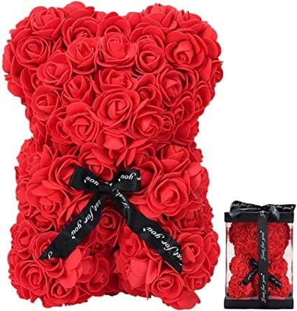 Red flower deals bear