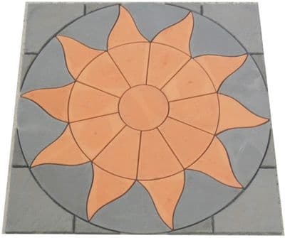 1800mm Aztec Sun Circle Terracotta plus Slate Grey Infill