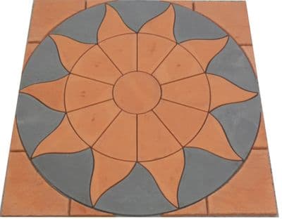 1800mm Aztec Sun Circle Terracotta plus Terracotta Infill