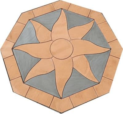 2400mm Aztec Sun Octagonal ( no infill ) Patio Kit Terracotta and slate Grey