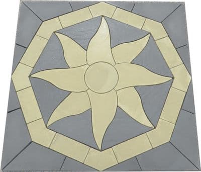2400mm Aztec Sun Octagonal Paving Kit Buff plus Slate Grey Infill