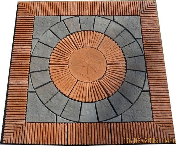2400mm Rotunda Greek Key Plus Terracotta Tile Inset And Surround.