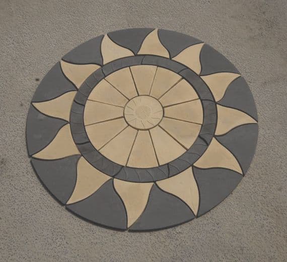 2560mm Aztec Sun Circle Buff / Slate Grey